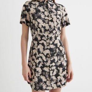 &Other Stories- Black Florals Mini Dress